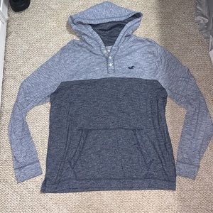 Men's blue Hollister fleece hoodie